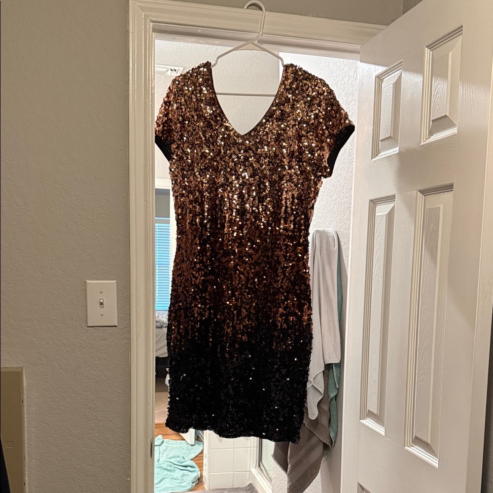 Sequin V-Neck Dress